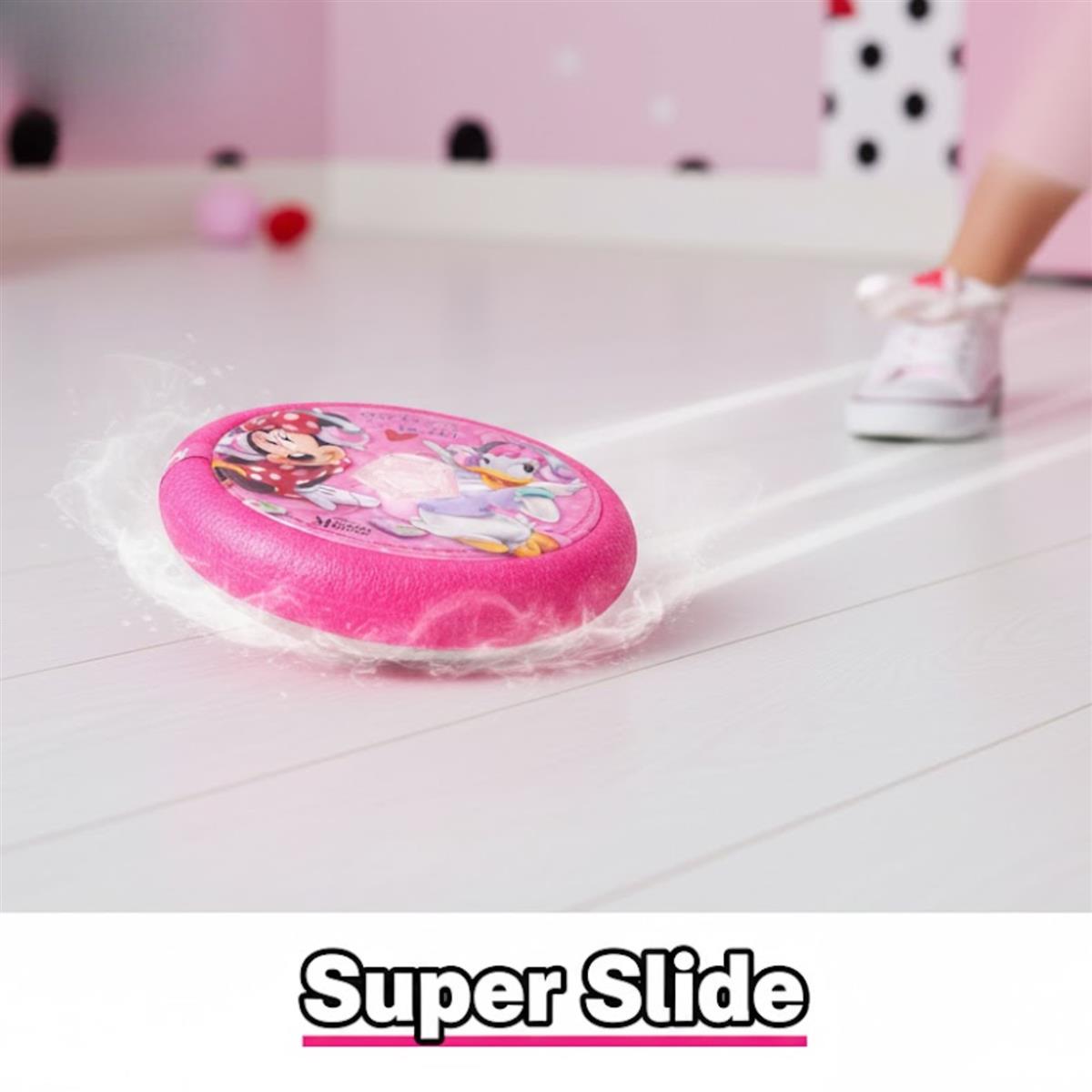 Minnie Hover Football - LED Light-Up Air Power Indoor Soccer Ball with Soft Foam Bumper & Super Slide Feature, Safe Gliding Game for Girls & Kids 3+, Pink Character Gift