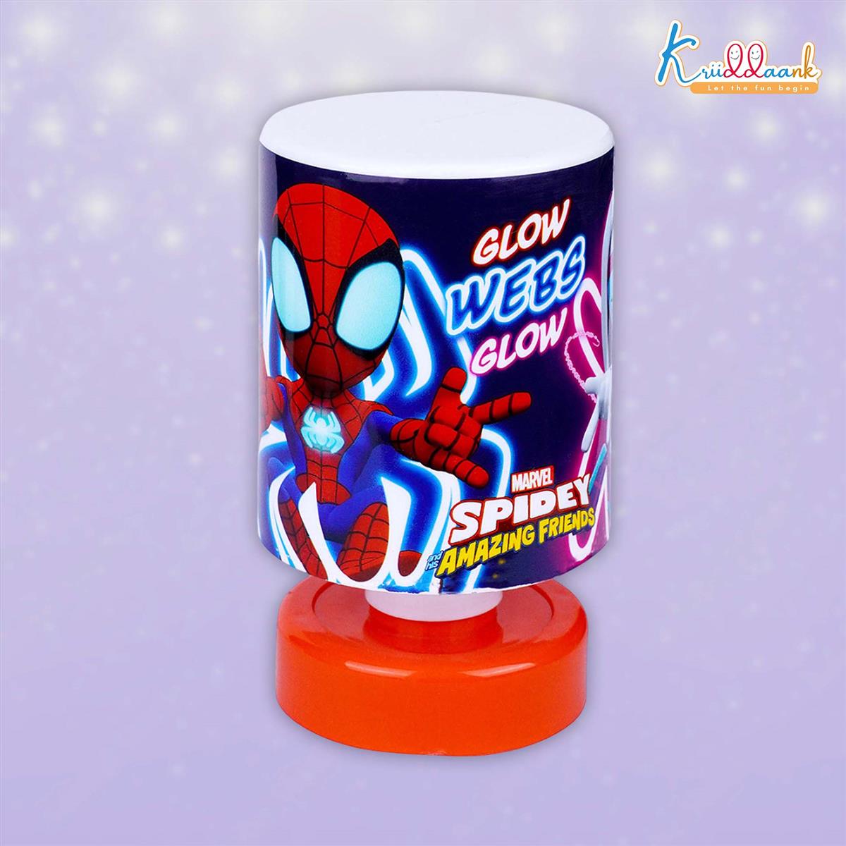 Spiderman Themed Table Lamp - Push & Glow Battery Operated Night Light for Kids Bedroom, Superhero Collectible Desk Lamp, Best Birthday Gift for Boys & Girls (Ages 3+)