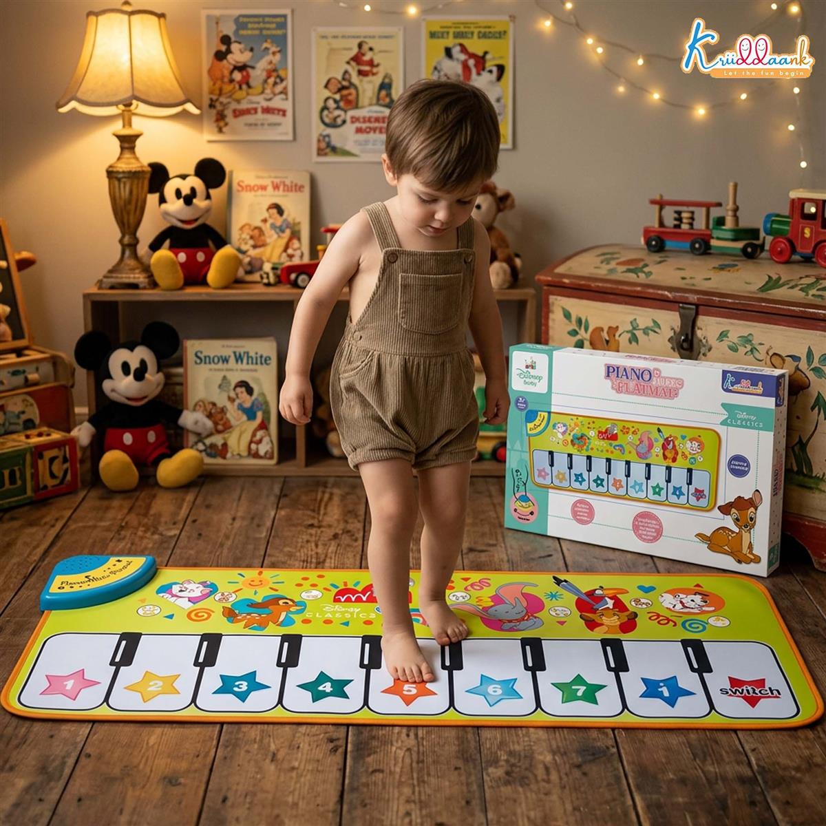 Kriiddaank Piano Music Play Mat for Kids - Classical Interactive Musical Floor Mat for Sensory Development & Learning - Large 108cm Touch Sensitive Toy for Boys & Girls 3+ Years (Multicolor)