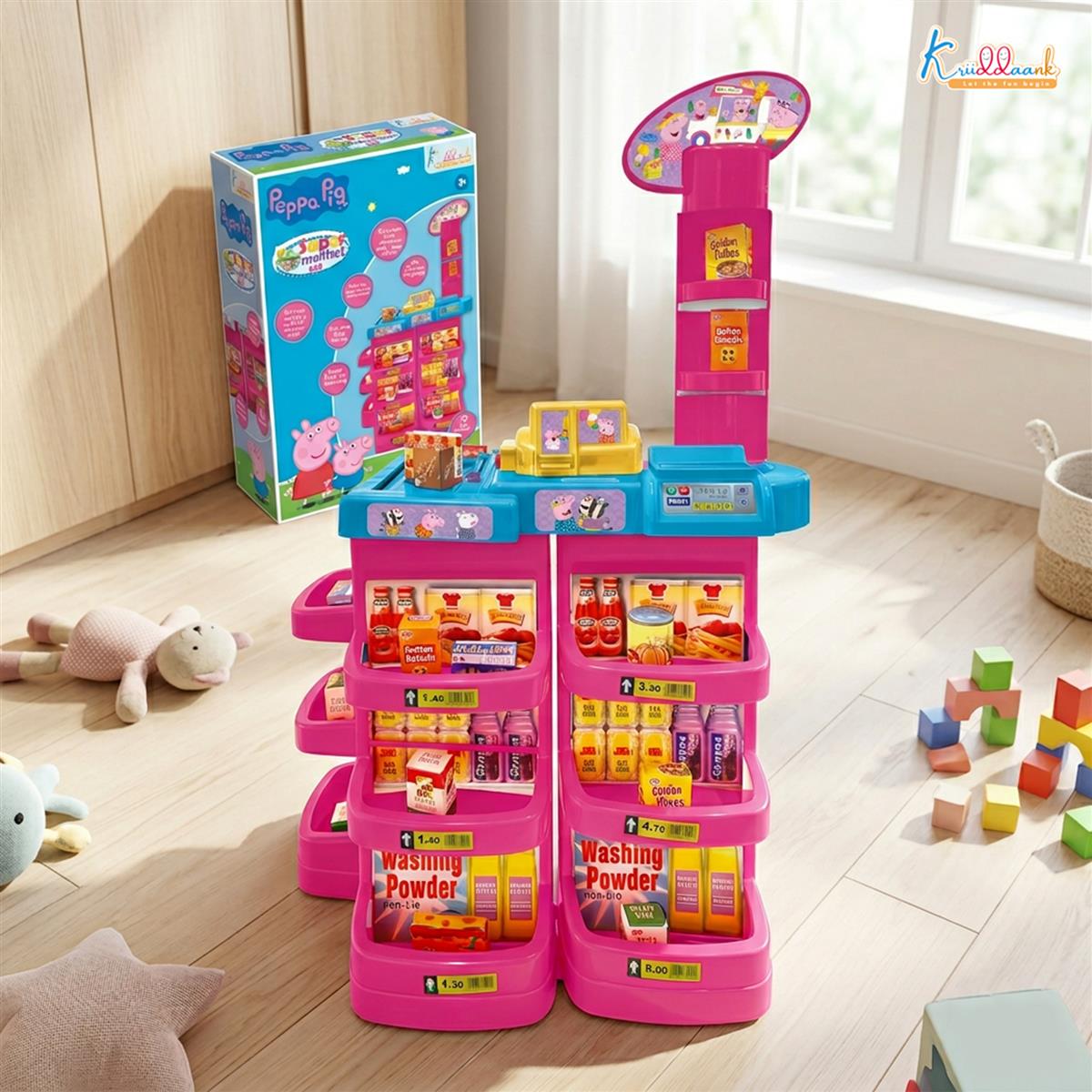 Hasbro Peppa Pig Supermarket Fun Play Set for Kids 5+ - Electronic Cash Register with Sound, Scanner, Conveyor Belt & 20 Grocery Accessories - Educational Pretend Play Toy for Girls & Toddlers