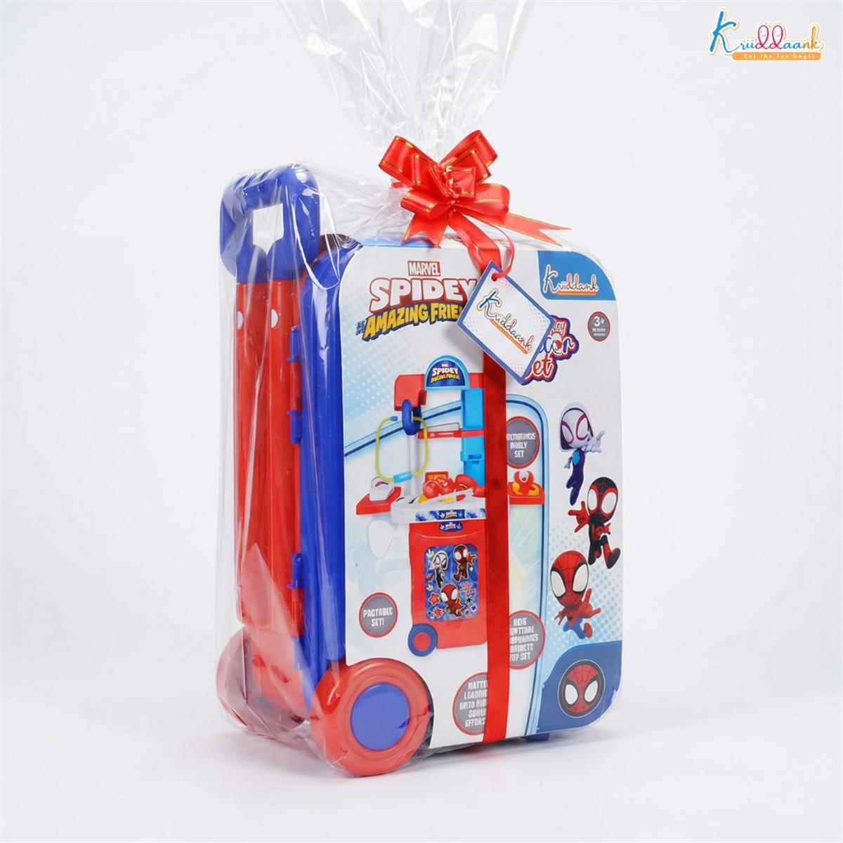 Kriiddaank Spiderman Theme Doctor Set for Kids - 9 Pcs Medical Equipment Trolley with Lights, Spidey-Inspired Role Play Toy, Heroic Doctor Kit for Boys & Girls 3+ Years, Portable Educational Playset