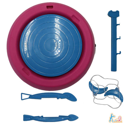 Kriiddaank Potterywheel-PeppaPigThemeByHasbroPeppa Pig Pottery Wheel KitPeppa Pig Themed Clay Craft SetPeppa Pig DIY Pottery Wheel for KidsPeppa Pig Pottery Set with Tools & ClayInteractive Peppa Pig Pottery Making Kit