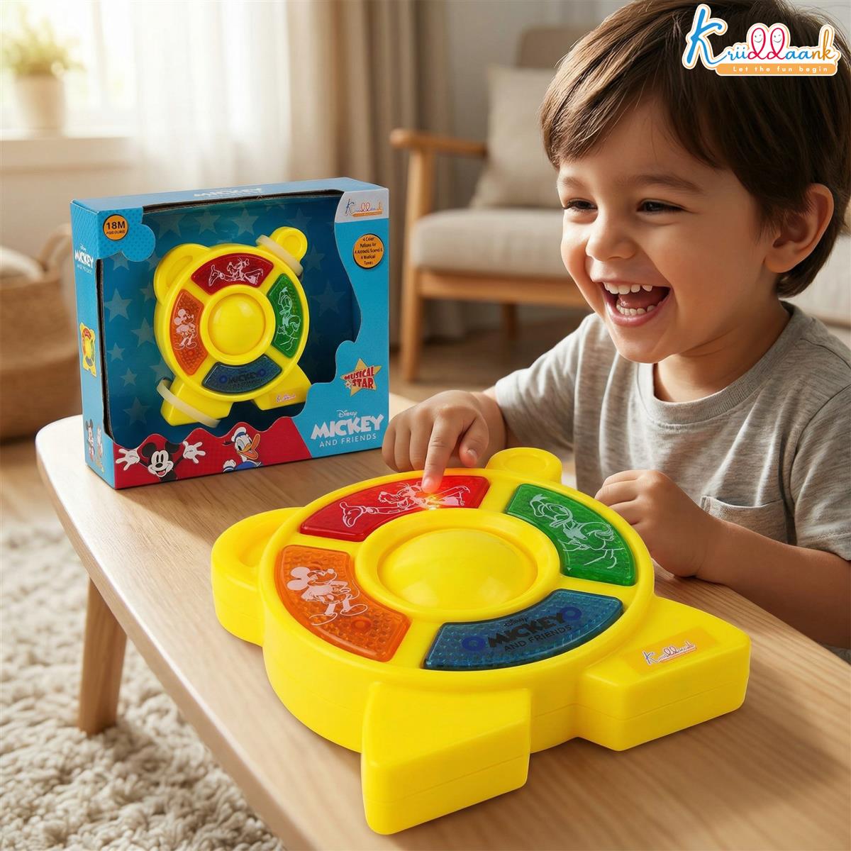 Disney Mickey Mouse Clubhouse Theme Guitar Music Set - Fun & Educational Musical Sound Toy for Kids with Animal Sounds & Musical Tones - Battery Operated, Durable & Portable Pocket-Sized Design