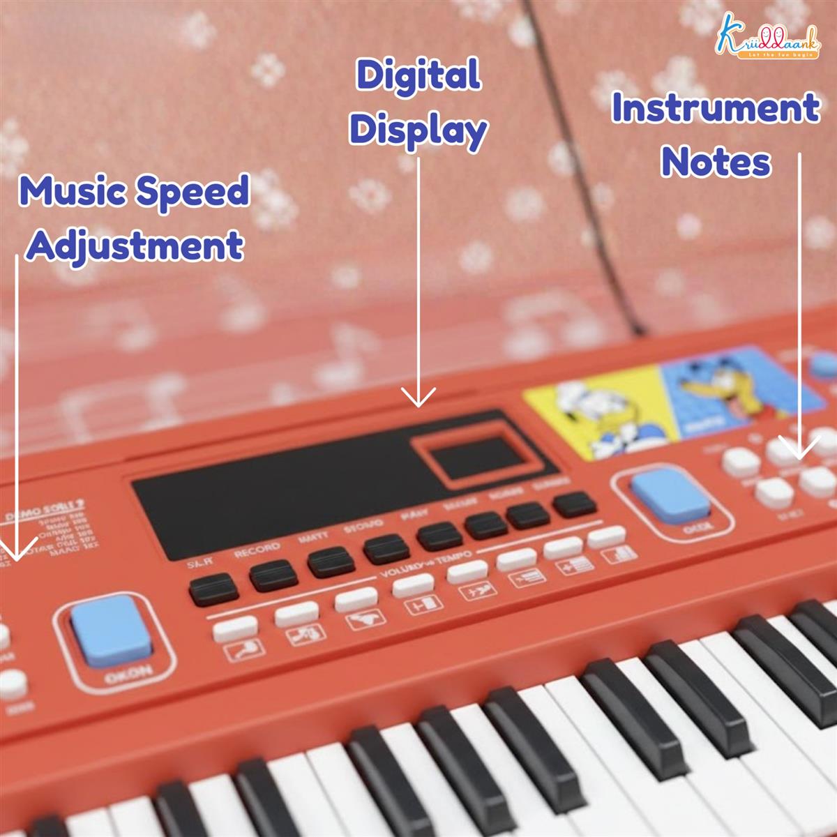 Mickey Keyboard Piano for Kids - 60 Keys Digital Piano with Microphone & USB Power - 61 Scale Organ Keys, 17 Instrument Sounds, 10 Rhythms, 6 Demo Tunes - Educational Musical Toy for Toddlers 3+