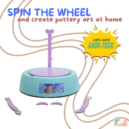 Kriiddaank PotteryWheelSet-FrozenThemePW-100450ByDisneyElsa & Anna Pottery SetDisney Frozen Clay Modeling SetFrozen Clay Sculpting KitDisney Frozen Wheel for ClayFrozen-Themed Art & Craft Kit