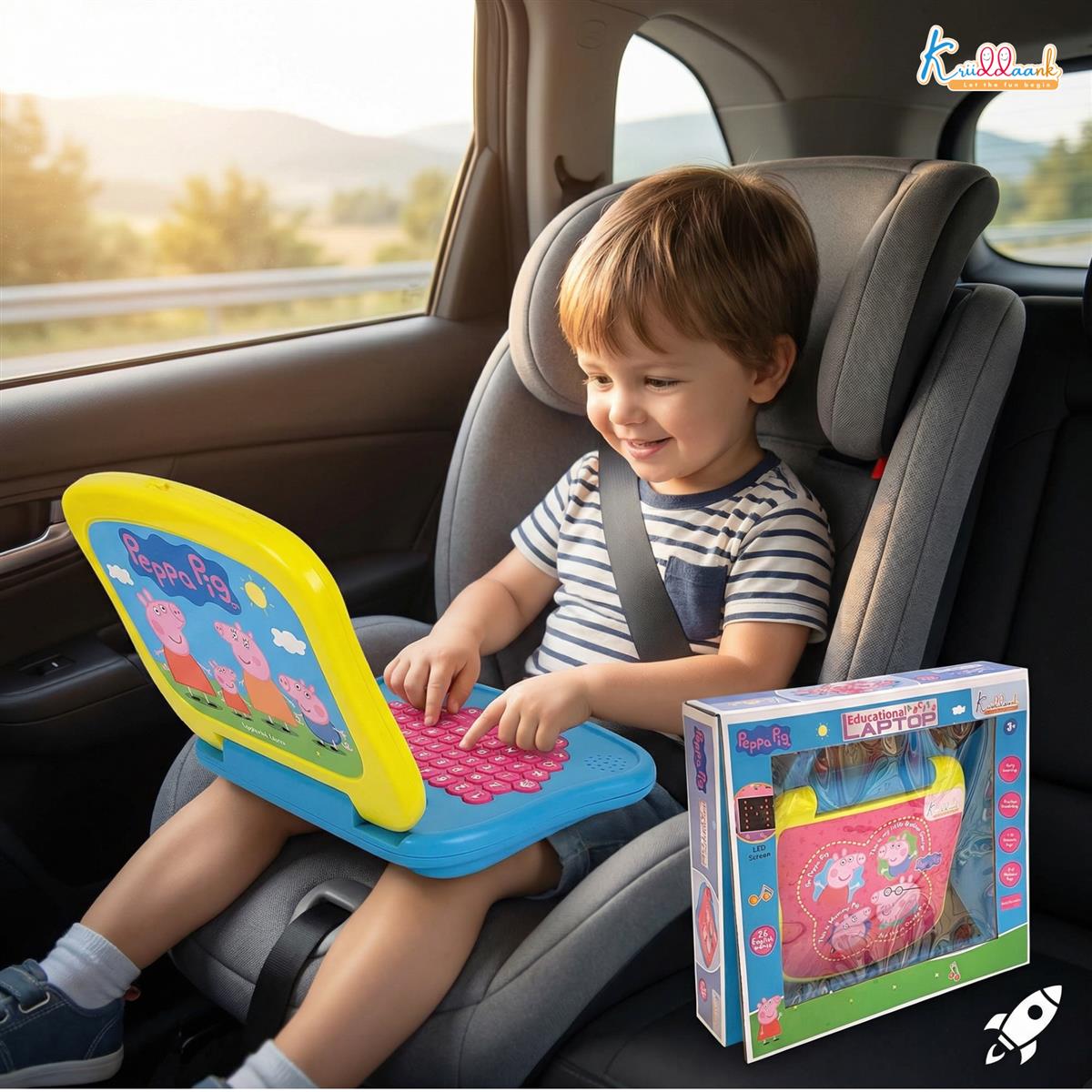 Peppa Pig Educational Laptop for Kids - Interactive Learning Toy with Screen, Music & Sounds - Pre-School Alphabet, Numbers & Word Pronunciation - Safe & Durable Electronic Toy for Ages 3+