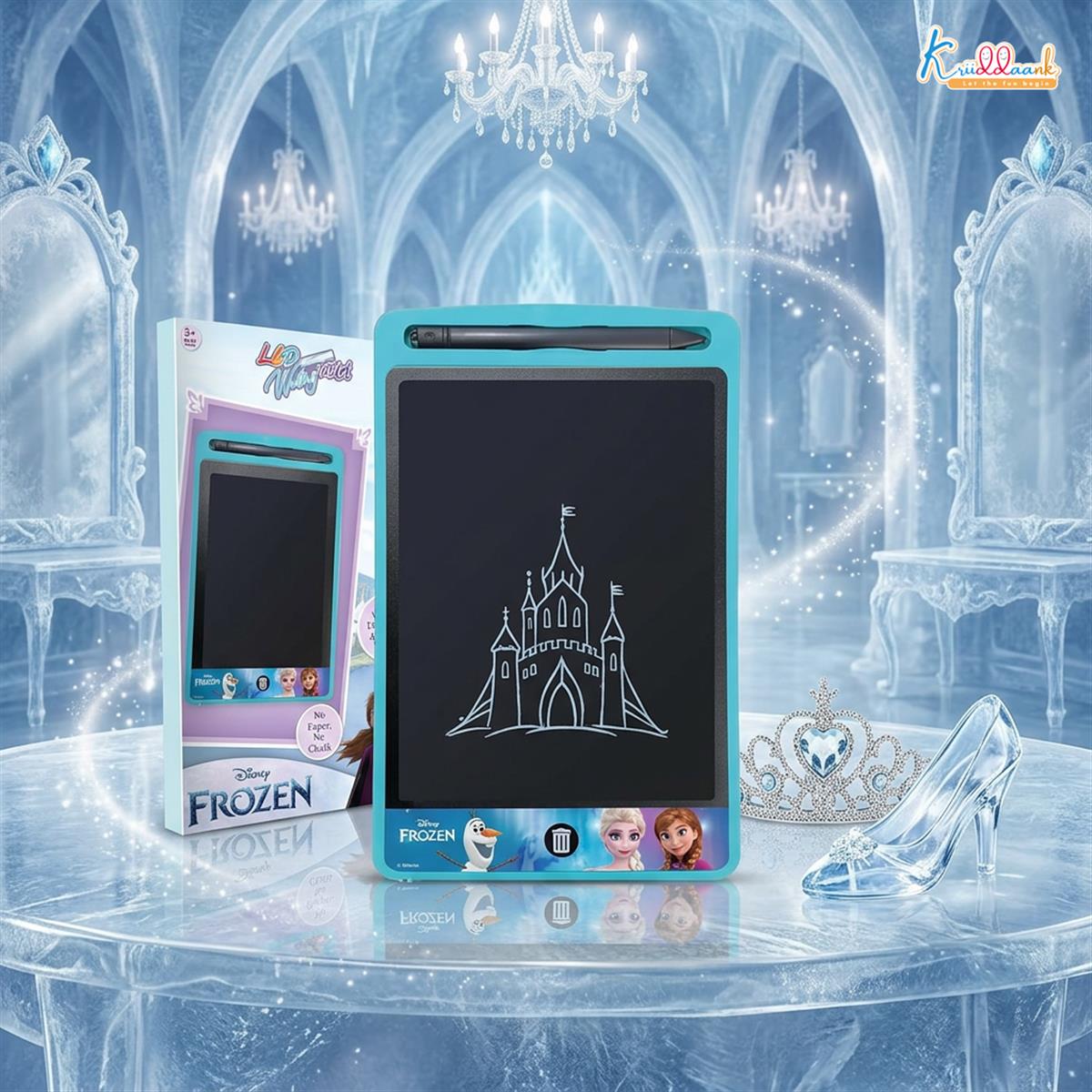 Kriiddaank 8.5" Frozen LCD Writing Tablet, Electronic Drawing Pad & Magic Slate for Kids, Toddler Travel Doodle Board with Lock Function, Portable Birthday Gift for 3-9 Year Old Boys & Girls, Blue