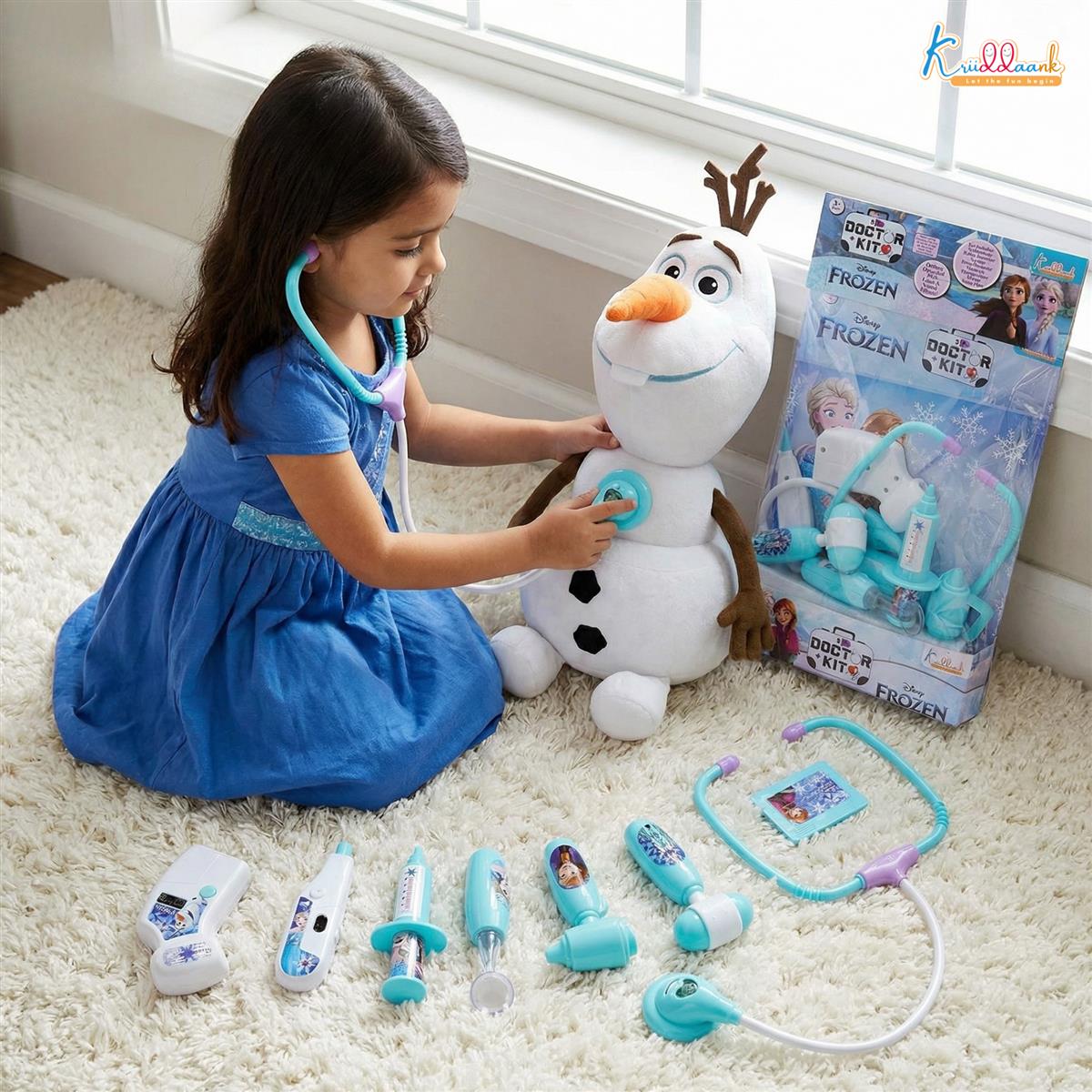 Disney Frozen Elsa & Anna Doctor Kit for Kids - 8 Piece Medical Toy Set with Light & Heartbeat Sound Effects - Interactive Pretend Play Doctor Set for Girls Aged 3+ - Safe & Educational Gift