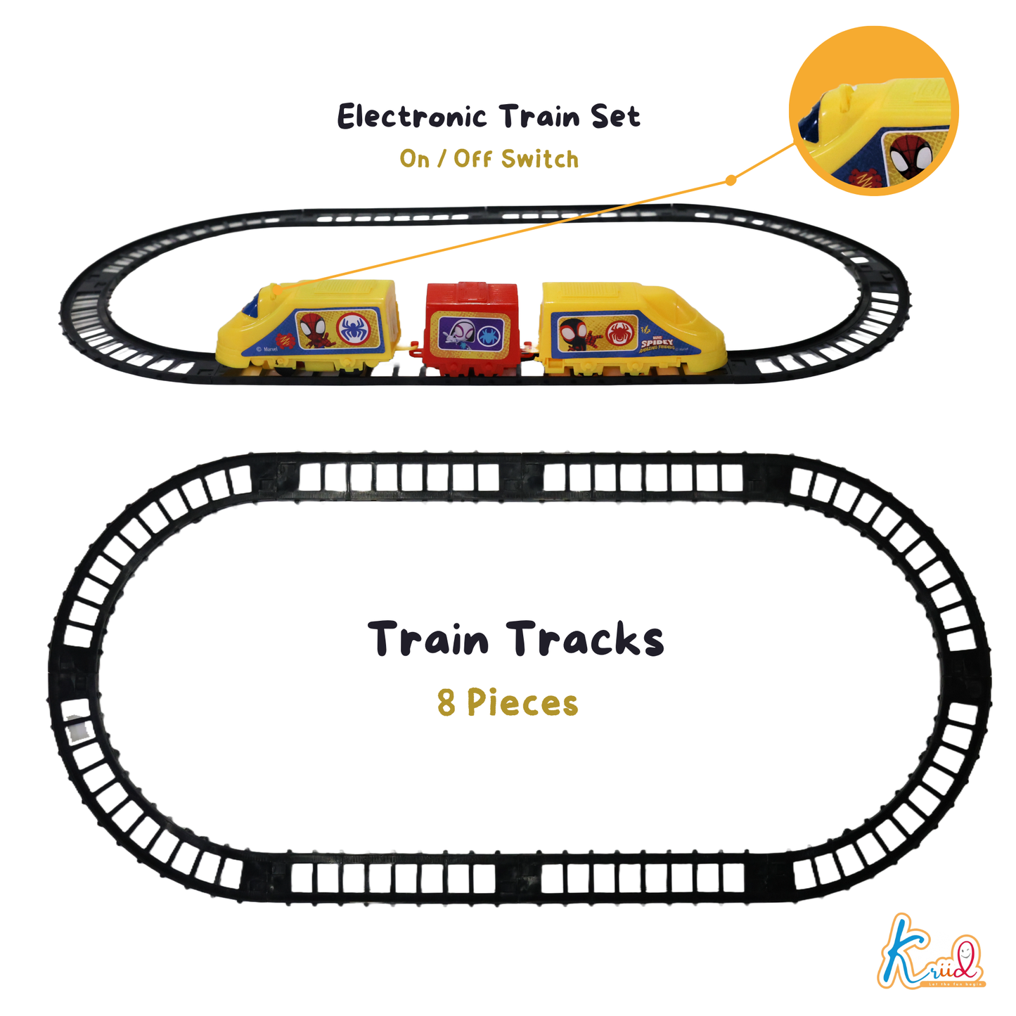 Kriiddaank TrainSetSmall-SpidermanThemeByMarvelCool Spiderman Train Toy for BoysBest Gift for SpidermanSuperhero Action Train for BoysRed & Blue Web-Slinging TrainAction-Packed Spiderman Train Ride