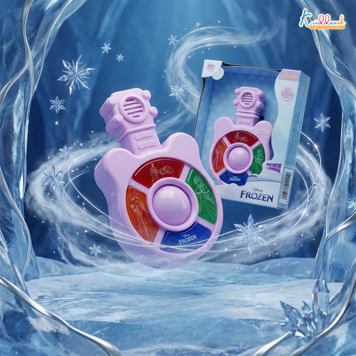 Frozen Mini Music Guitar - Portable Musical Instrument Toy for Kids with 4 Sound Buttons & Lights - Battery Operated Educational Gift for Boys & Girls Ages 3+
