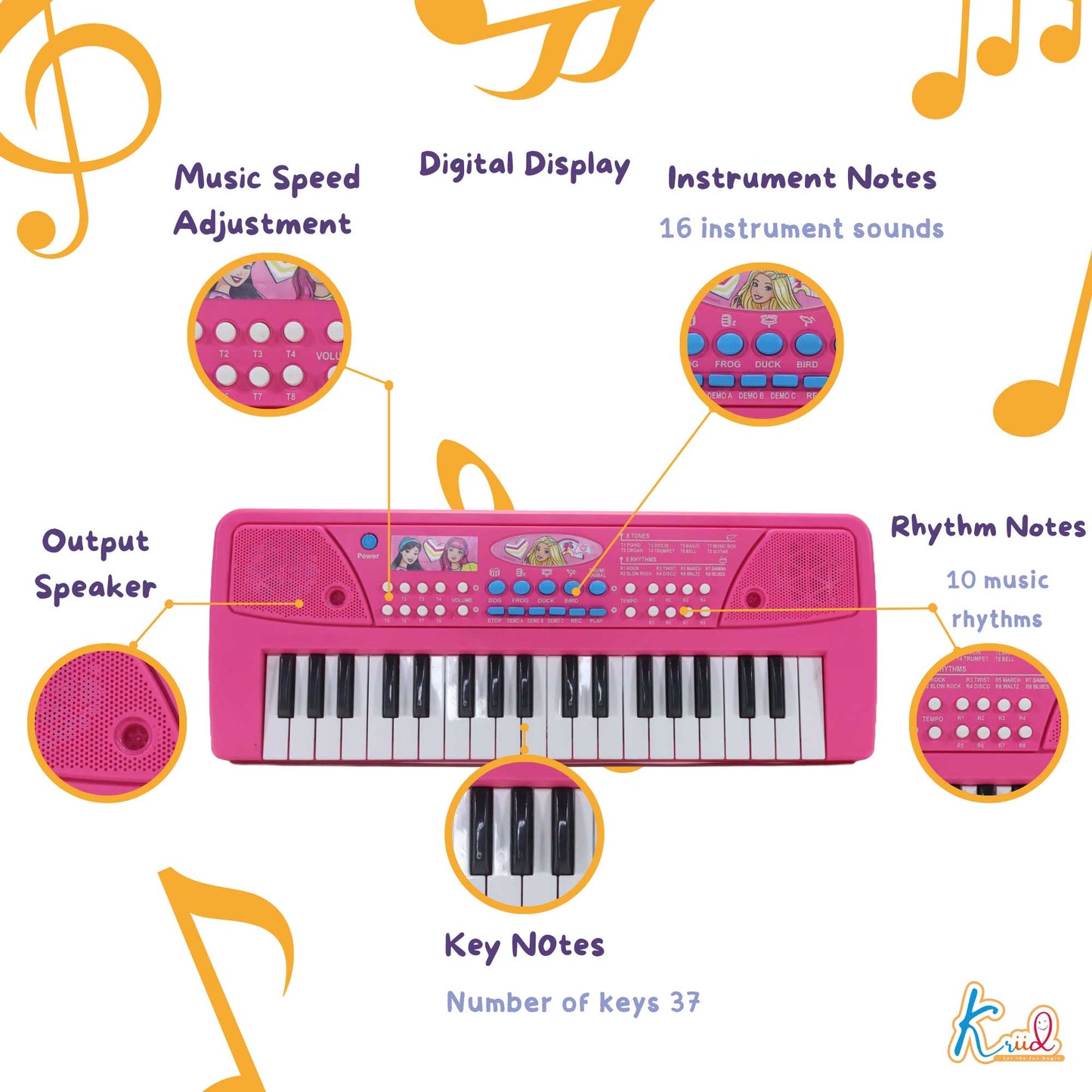 Kriiddaank Keyboard400-PeppaPigThemeByHasbroPeppa Pig Learning Keyboard for ToddlersPeppa Pig Musical Piano for Kids on AmazonPeppa Pig Keyboard for KidsTea Cart Toy for ToddlersPeppa Pig Musical Piano