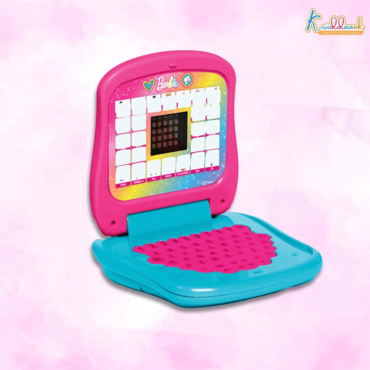 Barbie Educational Laptop with Screen for Kids - Interactive ABC & 123 Learning Toy for Preschoolers - Pink Electronic Learning Computer for Girls 3+ Years - Early Development & Fine Motor Skills