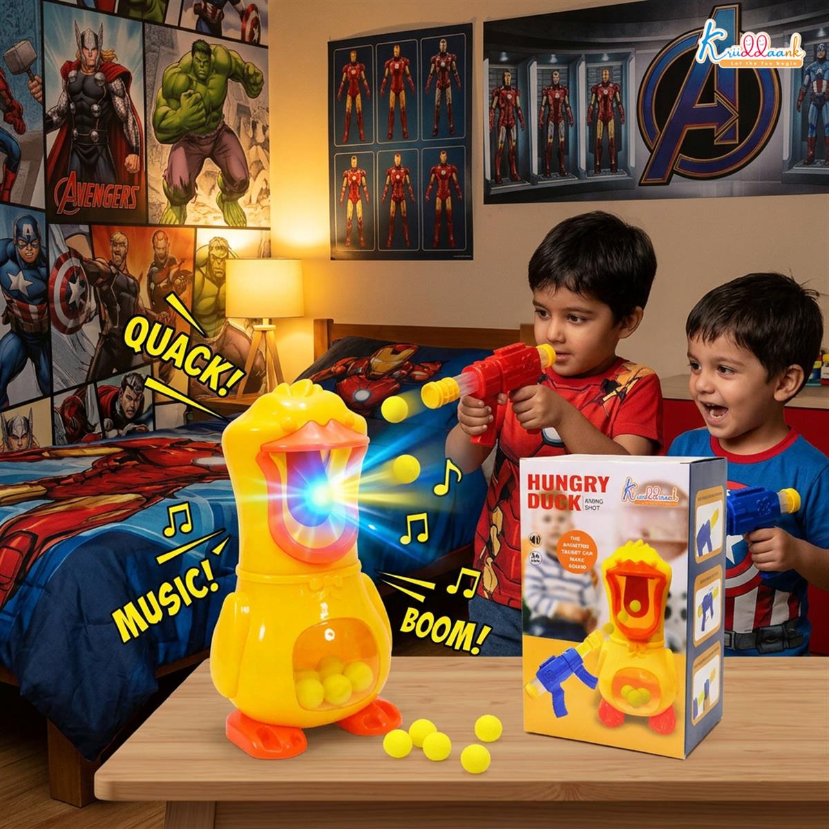 Superhero Theme Hover Football for Kids - Safe Indoor Air Power Soccer Ball with Foam Bumpers & LED Lights - Gliding Floor Toy for Active Play, Gift for Boys & Girls (Ages 3-13)