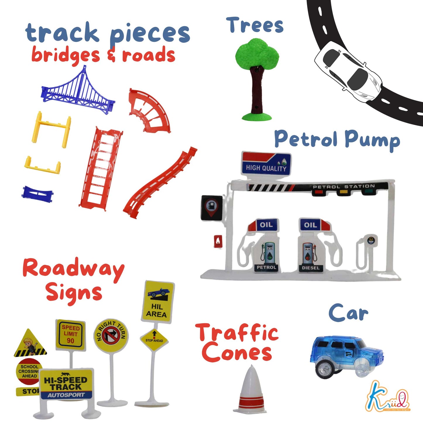 Kriiddaank CARTRACK-CarsCTS-100080ByDisneyKriiddaank Disney Cars Mini Track SetPixar Themed Small Racing TrackPortable Small Racing Track -Disney Toy Car TrackToy Car Track with Disney Cars