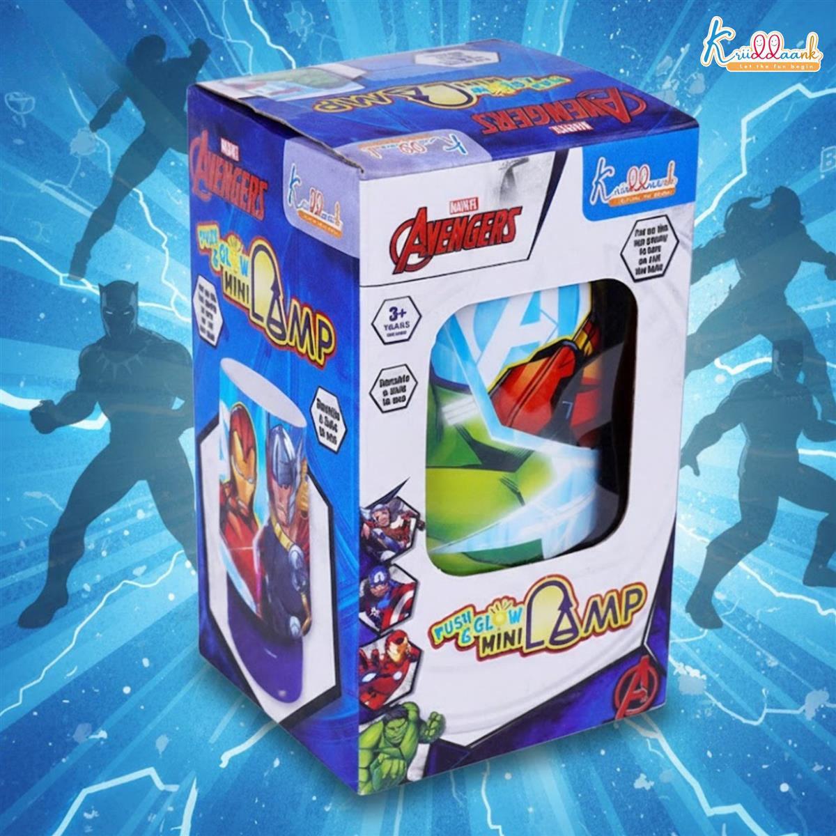 Marvel Avengers Theme LED Table Lamp for Kids - Push & Glow Battery Operated Mini Desk Light for Study & Bedroom Decoration - Superhero Night Light for Boys & Girls (Red/Multicolor)