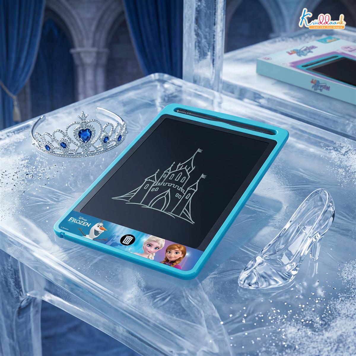 Kriiddaank 8.5" Frozen LCD Writing Tablet, Electronic Drawing Pad & Magic Slate for Kids, Toddler Travel Doodle Board with Lock Function, Portable Birthday Gift for 3-9 Year Old Boys & Girls, Blue
