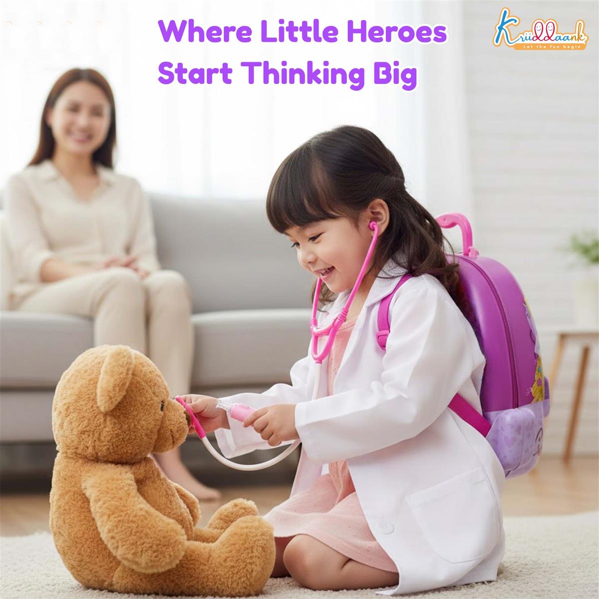 Disney Princess Backpack Doctor Gift Set for Girls - 8-Piece Kids Medical Kit with Interactive Stethoscope, Light & Sound Effects - Fun Educational Pretend Play Toy for Ages 3+
