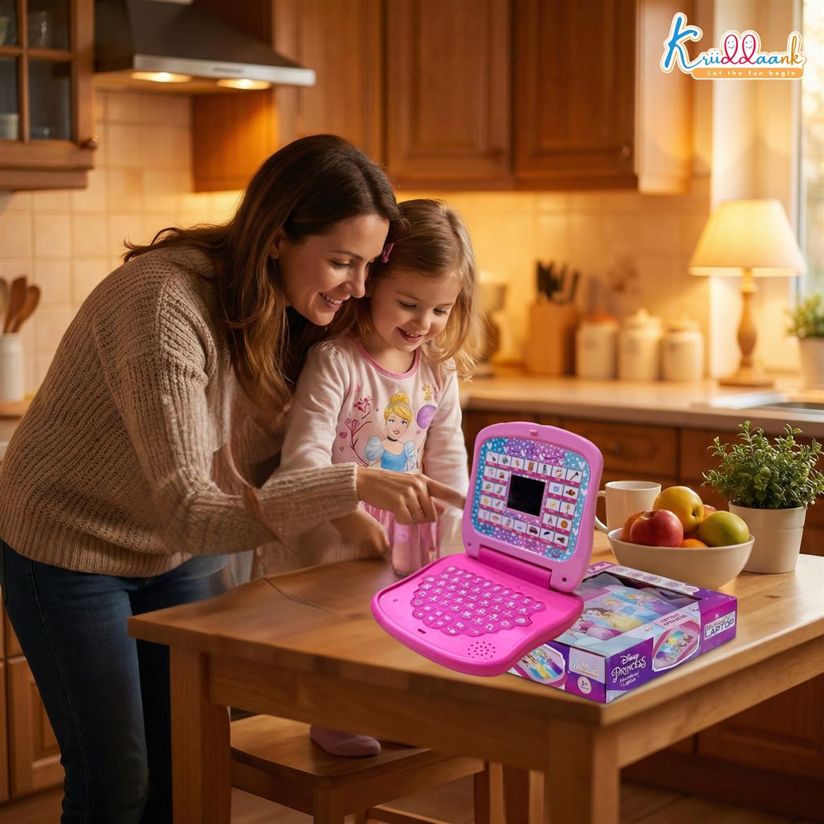 Educational Toy Laptop for Kids - LTS Princess Theme Learning Computer with Alphabet, Numbers, Music & Phonics - Fun Interactive Pre-School Gift for Girls Ages 3+ (Pink)