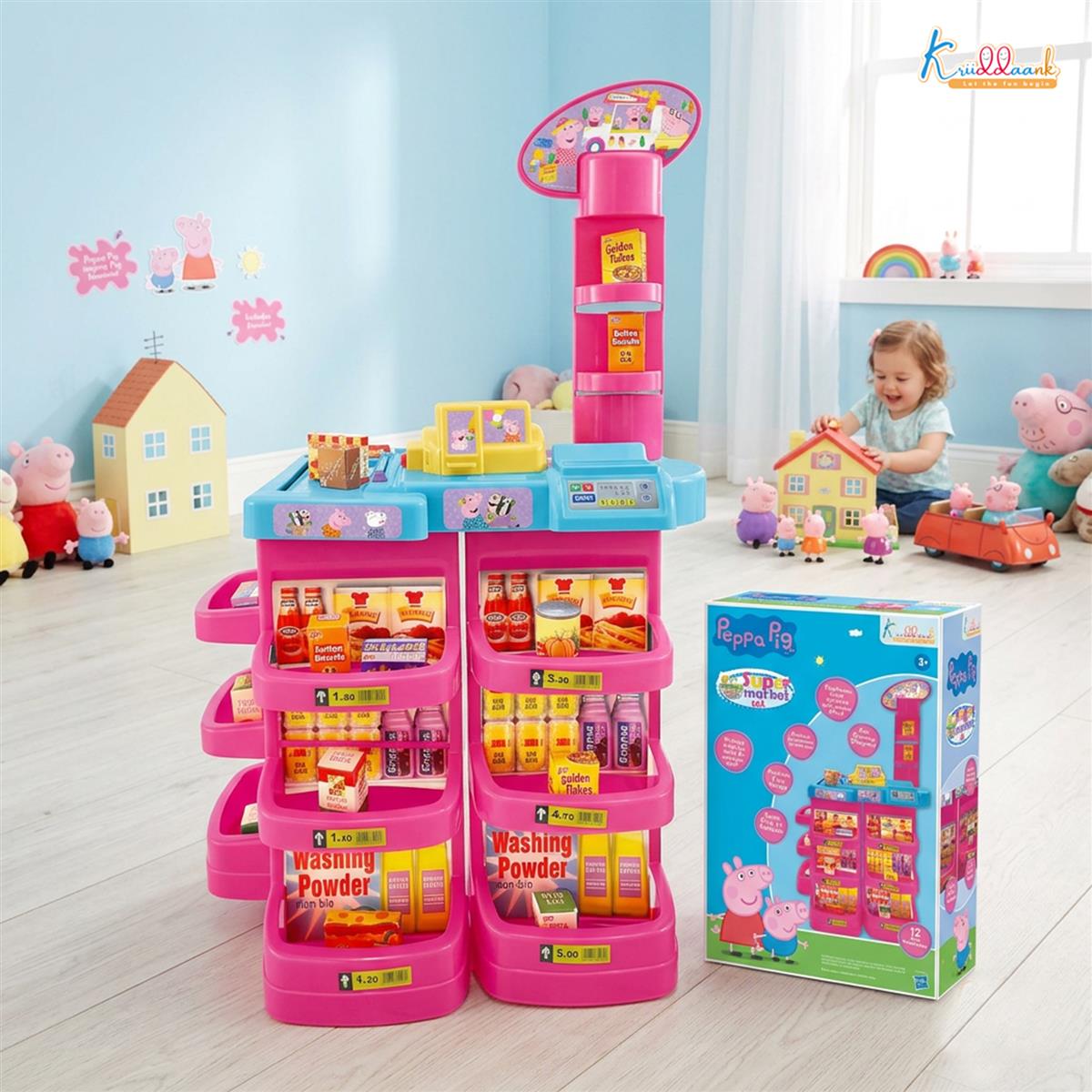 Hasbro Peppa Pig Supermarket Fun Play Set for Kids 5+ - Electronic Cash Register with Sound, Scanner, Conveyor Belt & 20 Grocery Accessories - Educational Pretend Play Toy for Girls & Toddlers