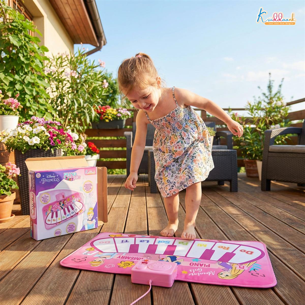 Disney Princess Portable Piano Music Mat for Kids | 8 Keys & Interactive Sounds Roll-Up Floor Mat | Educational Musical Toy for Girls 3+ Years | Lightweight & Foldable Playmat