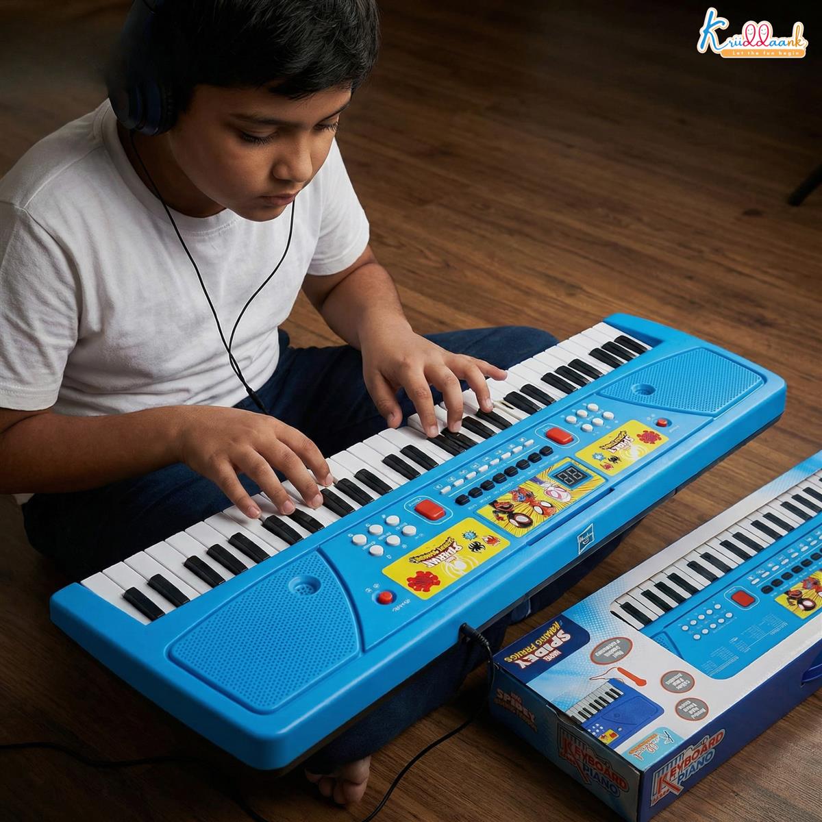 Spiderman Keyboard Piano for Kids - 50 Keys Electronic Organ with Microphone, 16 Rhythms, 8 Instrument Sounds & 16 Tones, USB/Battery Powered Musical Learning Toy for Boys & Girls 3+ Years Old