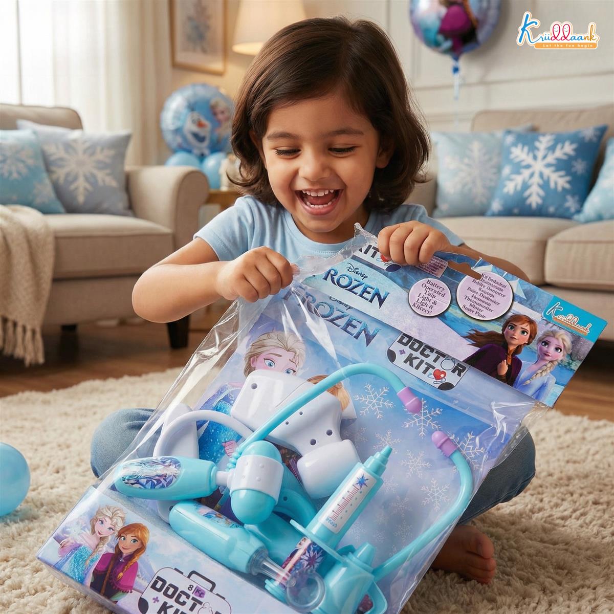 Disney Frozen Elsa & Anna Doctor Kit for Kids - 8 Piece Medical Toy Set with Light & Heartbeat Sound Effects - Interactive Pretend Play Doctor Set for Girls Aged 3+ - Safe & Educational Gift