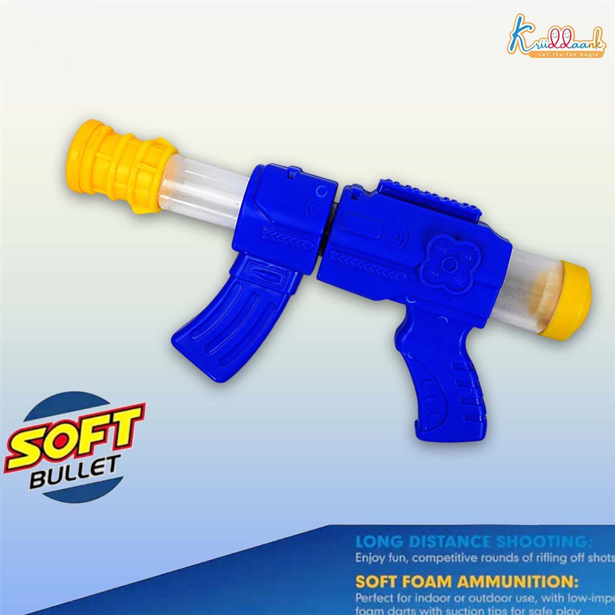 Kriiddank Foam Dart Gun Soft Ball Air-Powered Blaster Toy for Kids - Shooting Game with Target Boards & 16 Pieces - Safe Foam Ball Shooter for Boys & Girls 3+ Years (Yellow)