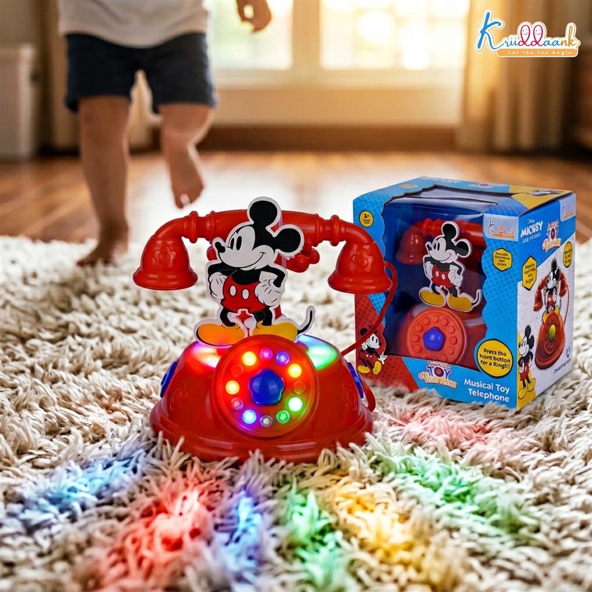 Mickey Mouse Talking Telephone Toy for Kids - Disney Pretend & Play Musical Landline Phone with Interactive Sounds - Educational & Fun Gift for Boys & Girls Ages 3+