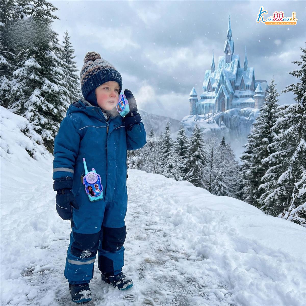 Frozen Walkie Talkie Set for Kids - 75m Range 2-Way Radio Toys for Boys & Girls Age 3+ - Turkish Blue Portable Communication Device for Camping & Hiking - 100% Non-Toxic & Child Safe (2 Pieces)